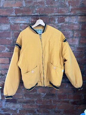 Vintage Pepe Clothing 80s Oversized Bomber Jacket Mustard Yellow M